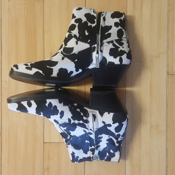Calvin Klein Shoes - Calvin Klein  Cow Print Hair Calf Ankle Boots